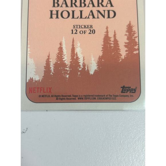 2018 Topps Stranger Things Season 1 Netflix Barbara Holland sticker 12 of 20 - Picture 2 of 3